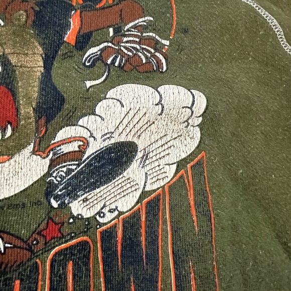 Vintage Tasmanian Devil Looney Tunes Chicago Bears 1990s Sweatshirt Kids Boys - Picture 2 of 5